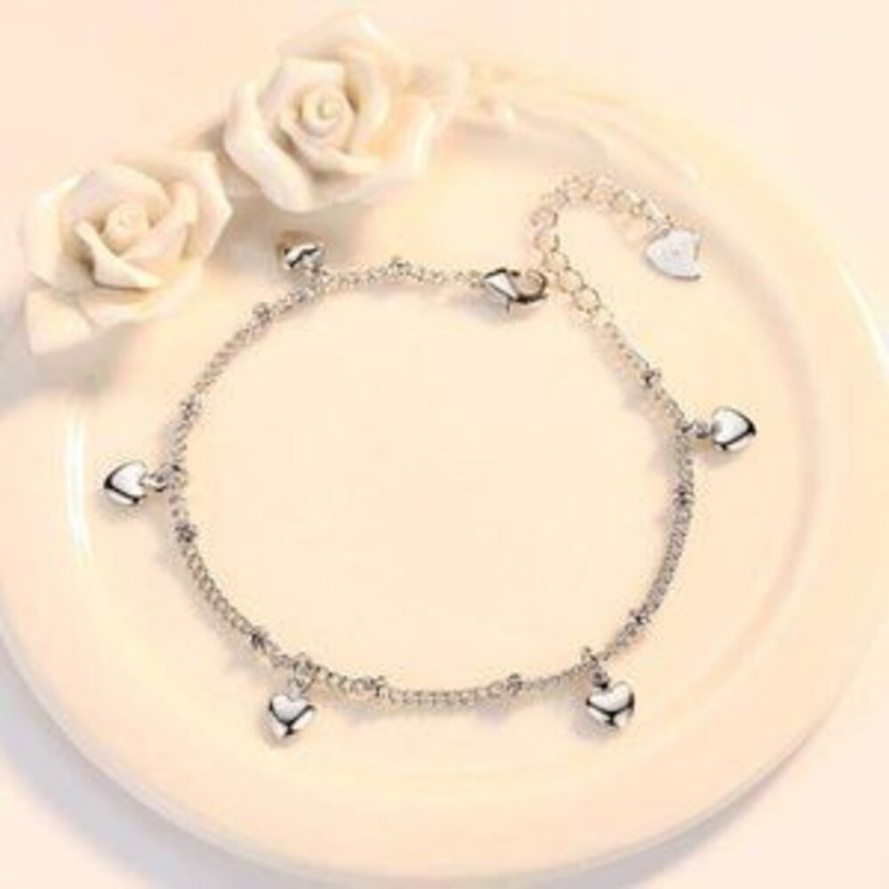 925 Sterling Silver Simple Heart Bracelet